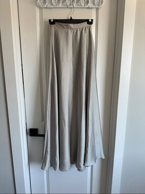 Lulu's Silver Flowing Maxi Skirt